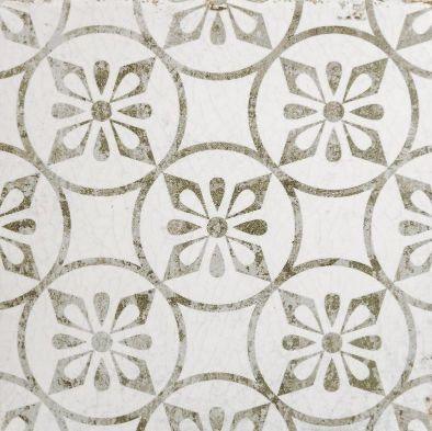 patterned decorative accent tile colored brown and white
