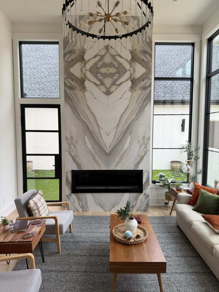 Porcelain Tile Fireplace Surrounds for Cozy Homes